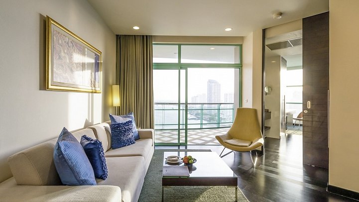 Chatrium Hotel Riverside Bangkok - Wohnbeispiel One Bedroom Suite River View (Zimmercodierungen WD1 & WD2)