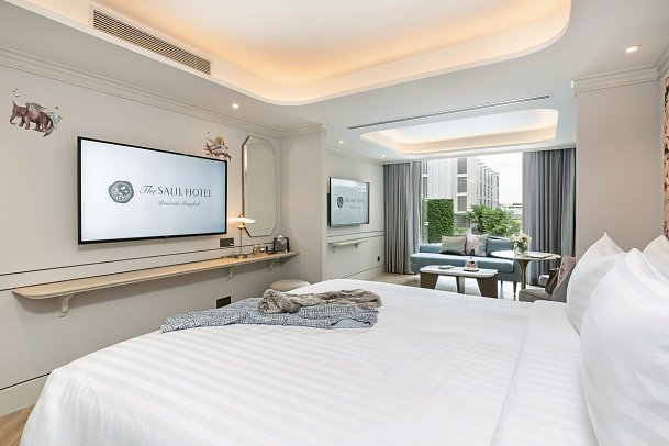 The Salil Hotel Riverside Bangkok - Wohnbeispiel One Bedroom Riverview (Zimmercodierung UB3)