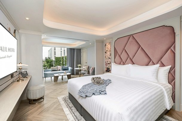 The Salil Hotel Riverside Bangkok - Wohnbeispiel One Bedroom Riverview (Zimmercodierung UB3)