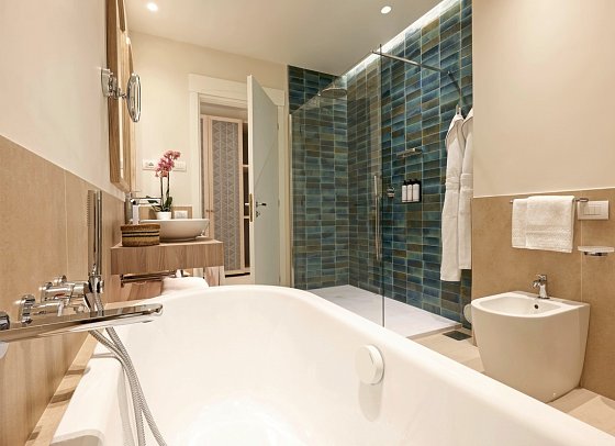 Almar Timi Ama Villasimius - Wohnbeispiel Badezimmer Junoior Suite (Zimmercodierung JB1)