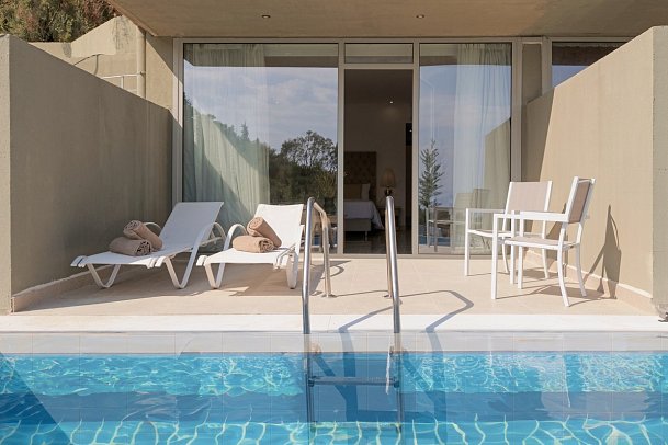 Mythos Panorama - Wohnbeispiel Doppelzimmer Meerblick Sharing Pool (Zimmercodierung D1Q)