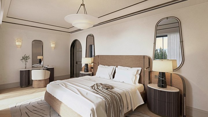 Conrad Corfu - Modellzeichnung Wohnbeispiel 1 Schlafzimmer Villa Privatpool Meerseite (Zimmercodierung V1R)