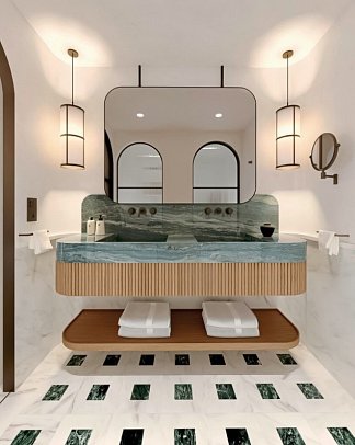 Conrad Corfu - Modellzeichnung Badbeispiel King Deluxe Privatpool Gartenblick (Zimmercodierung DDR)