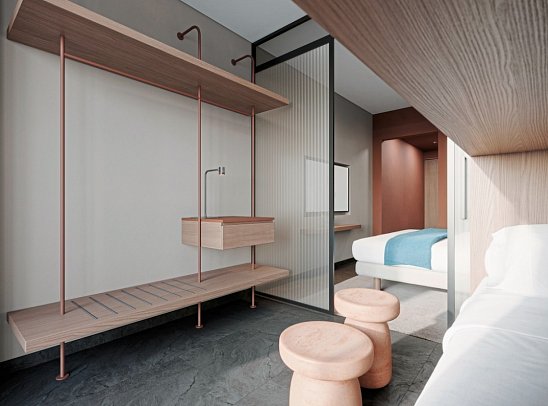 Valmar Corfu by Louis Hotels - Modellzeichnung Wohnbeispiel Familienzimmer Landblick (Zimmercodierung FBL)