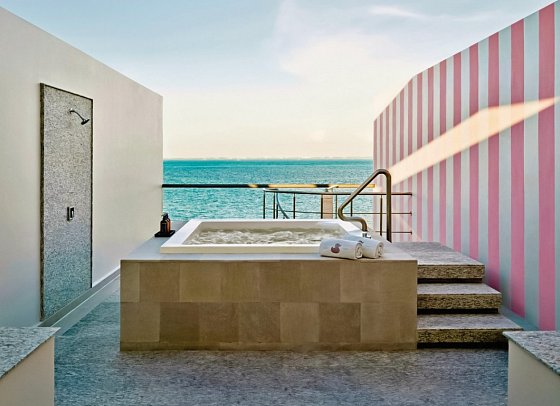 SLS Playa Mujeres - Wohnbeispiel SLS Oceanview Rooftop King (Zimmercodierung WF1)