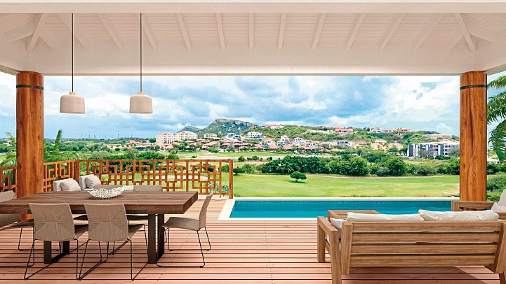 Blue Bay Curaçao Golf & Beach Resort - Modellzeichnung Three Bedroom The Jazmyn Golf Course Luxury Apartment (Zimmercodierung PB1)