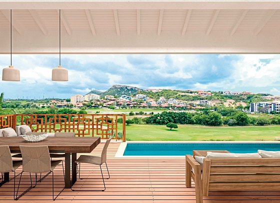 Blue Bay Curaçao Golf & Beach Resort - Modellzeichnung Three Bedroom The Jazmyn Golf Course Luxury Apartment (Zimmercodierung PB1)