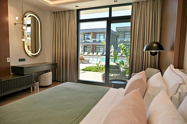 Green Nature Sarigerme - Wohnbeispiel Doppelzimmer Deluxe Standard direkter Poolzugang (Zimmercodierung DDP)