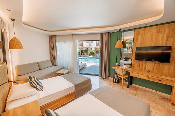 Club Tuana - Wohnbeispiel Doppelzimmer Lagoon Swim Up direkter Poolzugang (Zimmercodierung D2Q)