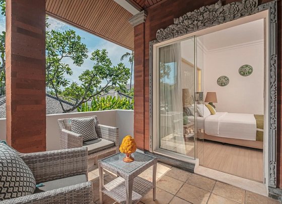 Bali Mandira Beach Resort & Spa - Beispiel Balkon Garden Cottage (Zimmercodierungen UBG & ULG)