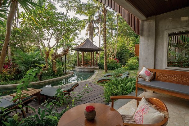 Arkamara Dijiwa Ubud - Wohnbeispiel Arkamara Pool Terrace (Zimmercodierung WBQ)