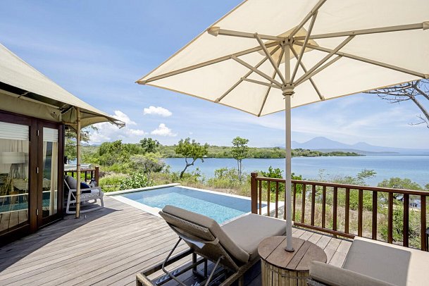 Menjangan Dynasty Resort - Beispiel Außenbereich Clif tent Pool Villa (Zimmercodierung VB3)