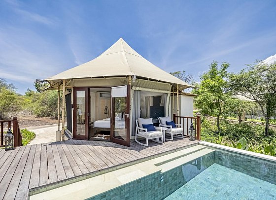 Menjangan Dynasty Resort - Beispiel Außenbereich Cliff Tent Pool Villa (Zimmercodierung VB3)