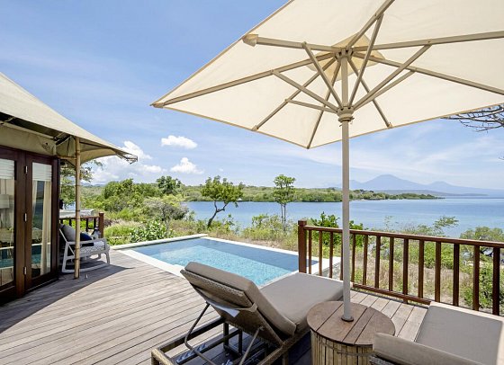 Menjangan Dynasty Resort - Beispiel Außenbereich Clif tent Pool Villa (Zimmercodierung VB3)