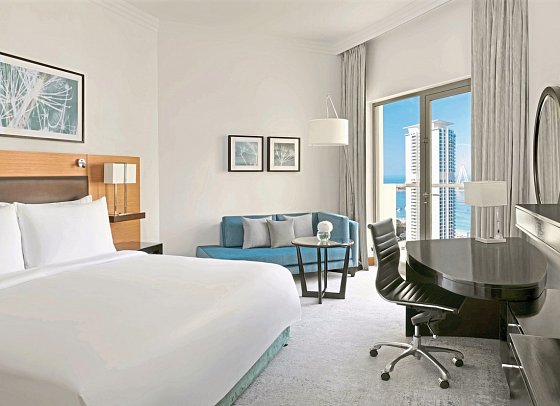 Mövenpick Hotel Jumeirah Beach - Wohnbeispiel Deluxe Partial Sea View with Balcony (Zimmercodierung UD1)