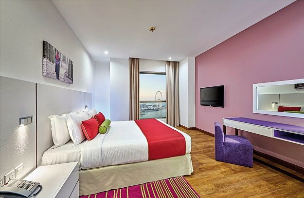 Ramada Hotel & Suites by Wyndham Dubai JBR - Wohnbeispiel One Bedroom Apartment (Partial Sea View) (Zimmercodierungen AB2 & OB2)