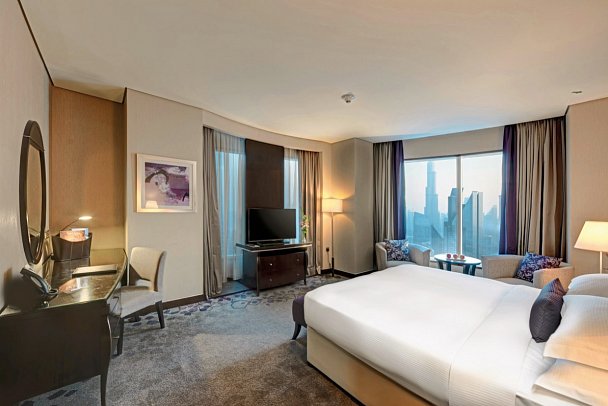 Rose Rayhaan by Rotana - Wohnbeispiel Burj Khalifa View Room (Zimmercodierung DB4)