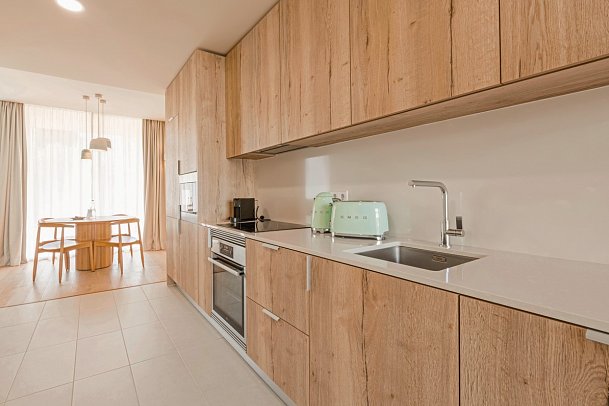 White Shell Beach Villas - Beispiel Küche Appartement (Zimmercodierung AB1)