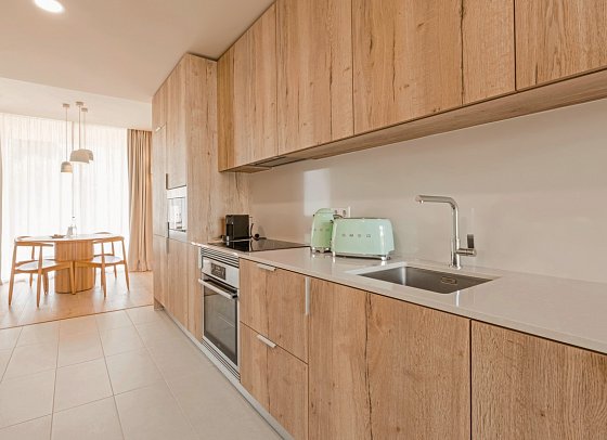 White Shell Beach Villas - Beispiel Küche Appartement (Zimmercodierung AB1)