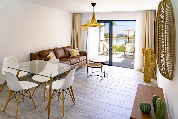 Shambhala Fuerteventura - Wohnbeispiel Appartement 1 Schlafzimmer Poolblick (Zimmercodierung ABP)