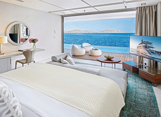 Elounda Beach Hotel & Villas - Wohnbeispiel Juniorsuite Premium Seafront (Zimmercodierung JMO)