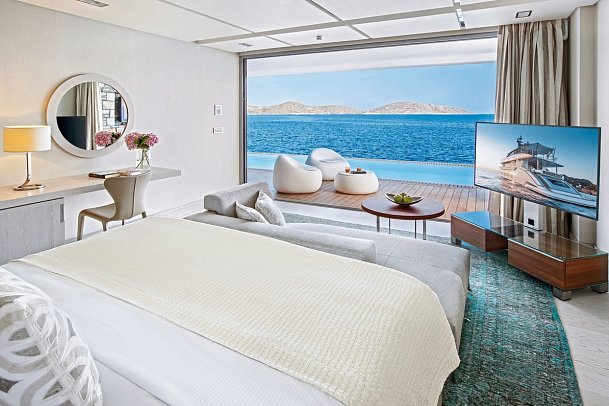 Elounda Beach Hotel & Villas - Wohnbeispiel Juniorsuite Premium Seafront (Zimmercodierung JMO)