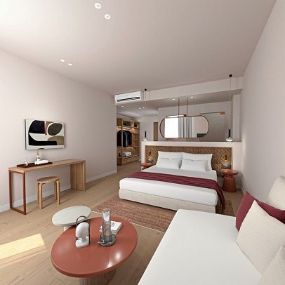 Zeus Hotels Neptuno Beach - Wohnbeispiel Juniorsuite seitl. Meerblick (Zimmercodierung JBN)