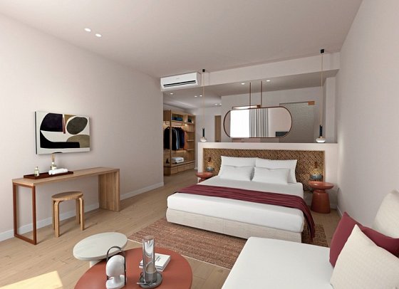 Zeus Hotels Neptuno Beach - Wohnbeispiel Juniorsuite seitl. Meerblick (Zimmercodierung JBN)