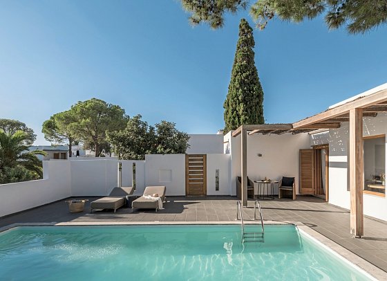 Minos Beach Art - Wohnbeispiel Villa 1 Schlafz. Meerblick Privatpool (Zimmercodierung VBR)
