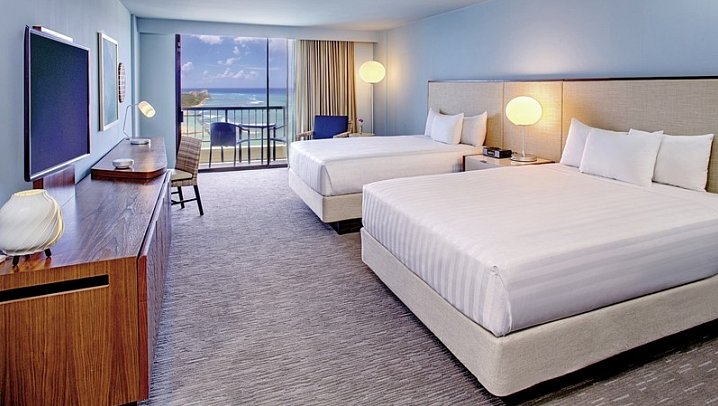 Hyatt Regency Waikiki Beach Resort & Spa - Wohnbeispiel Ocean View 2 Queenbeds (Zimmercodierungen U4M & U5M)