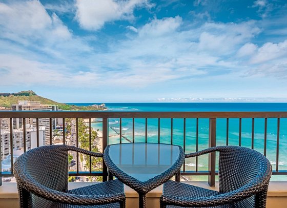 Hyatt Regency Waikiki Beach Resort & Spa - Beispiel Balkon Ocean View (Zimmercodierungen U2M, U3M, U4M & U5M)