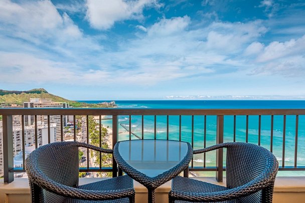 Hyatt Regency Waikiki Beach Resort & Spa - Beispiel Balkon Ocean View (Zimmercodierungen U2M, U3M, U4M & U5M)