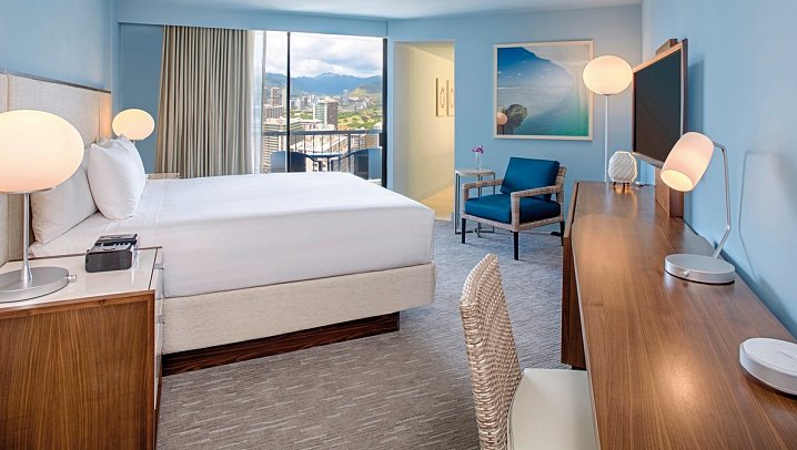 Hyatt Regency Waikiki Beach Resort & Spa - Wohnbeispiel Waikiki City View 1 King Bed (Zimmercodierungen UB2 & UB3)