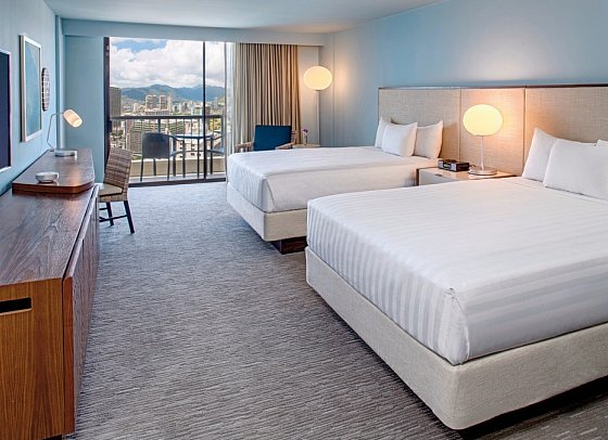 Hyatt Regency Waikiki Beach Resort & Spa - Wohnbeispiel Waikiki City View 2 Queenbeds (Zimmercodierungen UB4 & UB5)