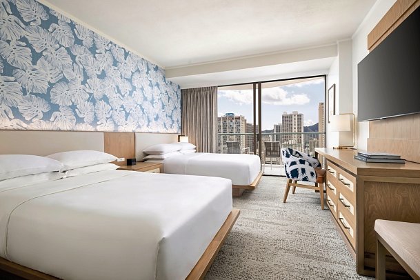 Sheraton Princess Kaiulani - Wohnbeispiel Tower Ocean Room 2 Doubles (Zimmercodierungen U1M, U2M, U3M & U4M)