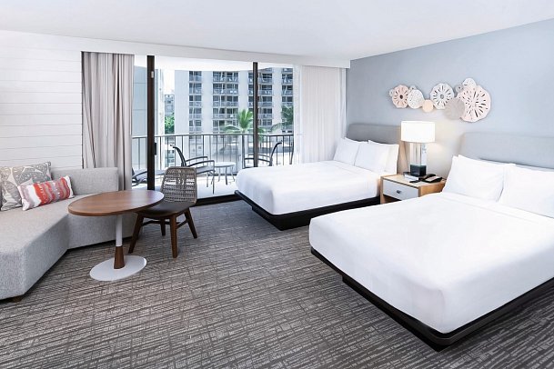 Waikiki Beach Marriott Resort & Spa - Wohnbeispiel Waikiki City View 2 Doubles (Zimmercodierungen UG2, UG3, UG4, UG5 & UG6)
