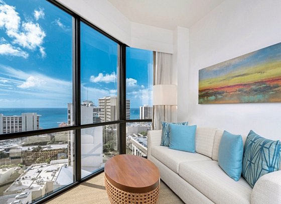 Hyatt Centric Waikiki Beach - Wohnbeispiel 2 Queen Beds with Ocean View (Zimmercodierung U4M)