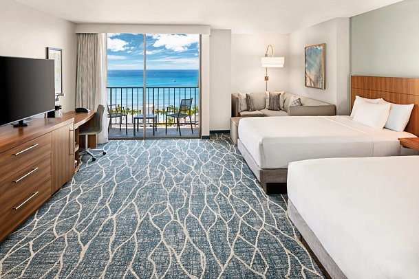 Hyatt Place Waikiki Beach - Wohnbeispiel Speciality Ocean View 2 Queens (Zimmercodierung U4M)