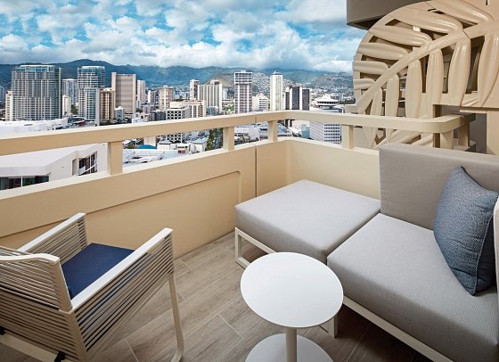 Sheraton Waikiki Beach Resort - Beispiel Balkon City View (Zimmercodierungen UB1, UB2, UB3 & UB4)