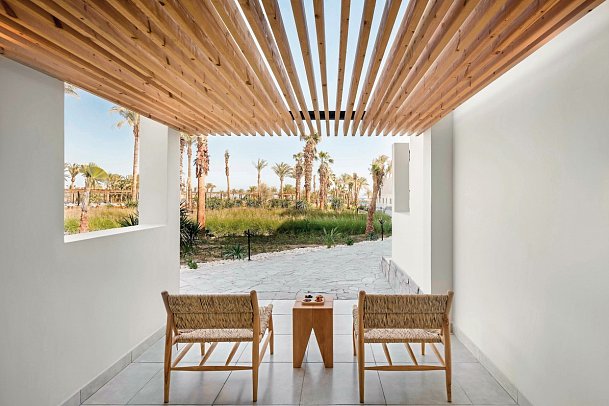 Serry Beach Resort - Beispiel Balkon Doppelzimmer Deluxe Gartenblick (Zimmercodierungen DDG & DCG)