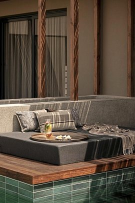 Casa Cook El Gouna - Beispiel Terrasse Juniorsuite Swim-Up (Zimmercodierung J1Q)
