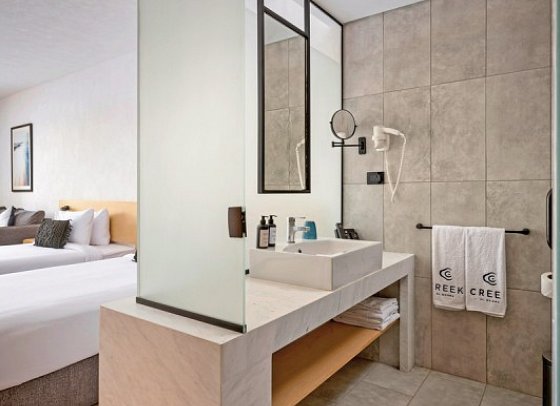 Creek Hotel & Residences El Gouna - Beispiel Badezimmer (Zimmercodierungen DMP, DCP, DMR, DM4, DC1, DM2, SM1, SC3, SM2, SC4, DMB, DMI, SBB & SBI)