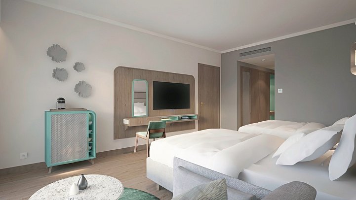 Double Tree by Hilton Mangroovy El Gouna Resort - Modellbild Wohnbeispiel Doppelzimmer (Zimmercodierungen DG3, DC1, DSP, DCP, DS6, DC2 & DS3)
