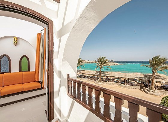 Arabella Azur Resort - Beispiel Balkon Doppelzimmer Standard Meerblick (Zimmercodierungen DGM & DCM)