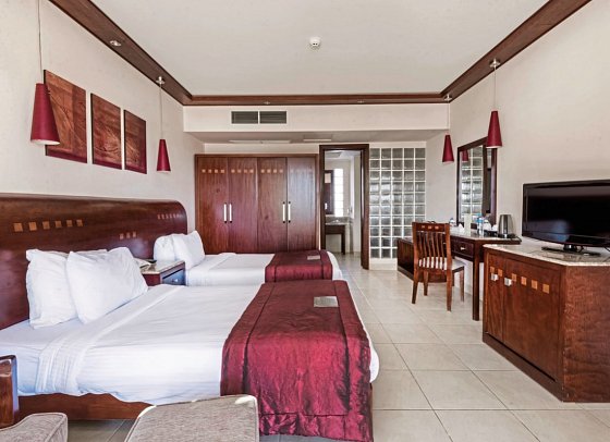 Shams Prestige Abu Soma - Wohnbeispiel Doppelzimmer Standard seitlicher Meerblick (Zimmercodierungen D4N & DGN)