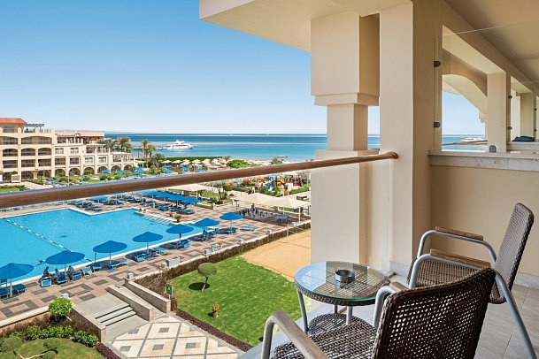 Pickalbatros White Beach Resort - Hurghada - Beispiel Balkon Doppelzimmer Deluxe Meerblick (Zimmercodierungen DDM & DCM)