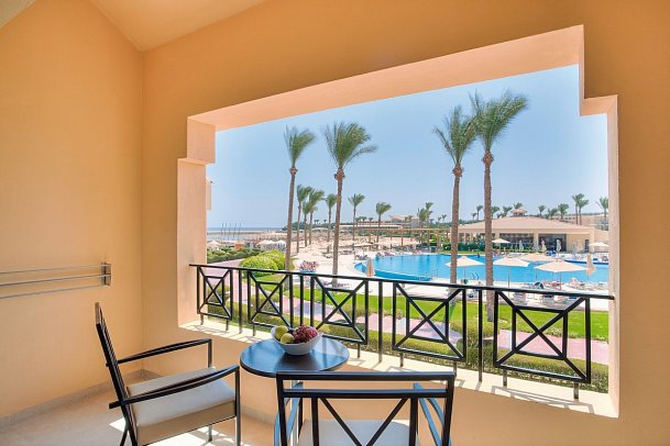 Cleopatra Luxury Beach Resort Makadi Bay - Beispiel Balkon Doppelzimmer Premium Deluxe (Zimmercodierungen DSO, DB1 & UDM)