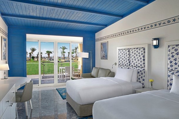 Hilton Hurghada Plaza - Wohnbeispiel Doppelzimmer Premium Gartenblick (Zimmercodierungen DMM & DC6)