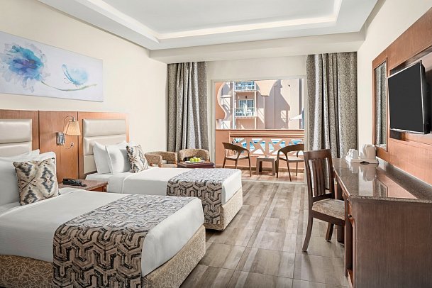 Pickalbatros Aqua Park Resort - Wohnbeispiel Familienzimmer Poolblick (Zimmercodierung F1P)