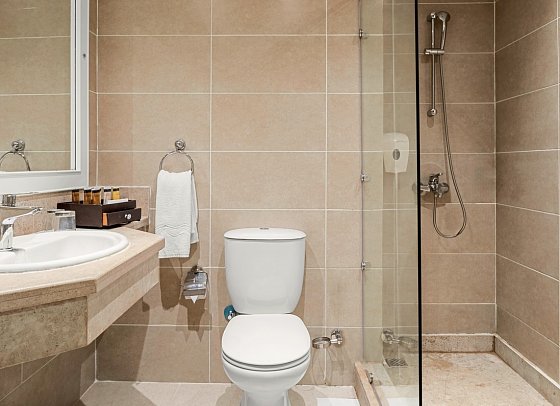 Pickalbatros Aqua Park Resort - Beispiel Bad Doppelzimmer (Zimmercodierungen DGG, DFG, DGP, D1G, DCG, DP1, D1P & DCP)
